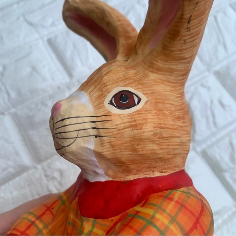 Vintage Paper Mache Bunny Rabbit In Cabbage Decor Department 56